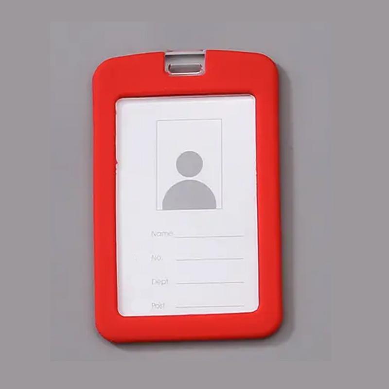 Premium Silicone ID Card Holder-Red